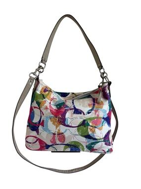 Y2K Coach signature Poppy Hippie
Multicolored Tote shoulder bag satchel No.23376